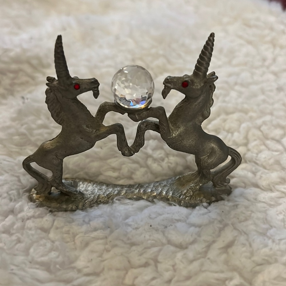Spoontiques Vintage Pewter Unicorns Figurine